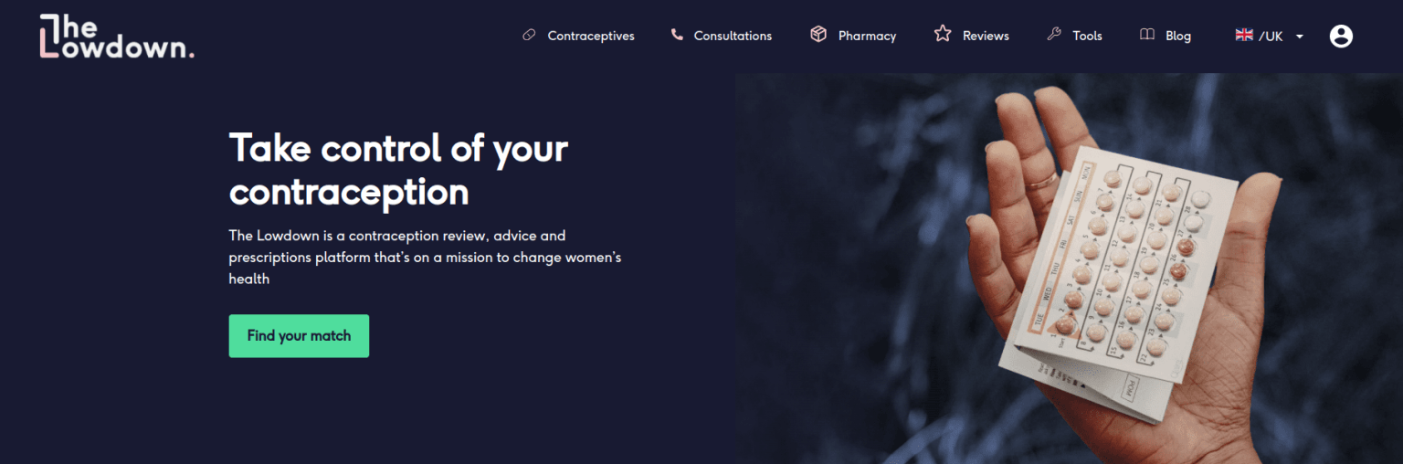 A member’s profile dashboard on The Lowdown, keeping their contraception reviews, pharmacy orders and appointments in one place