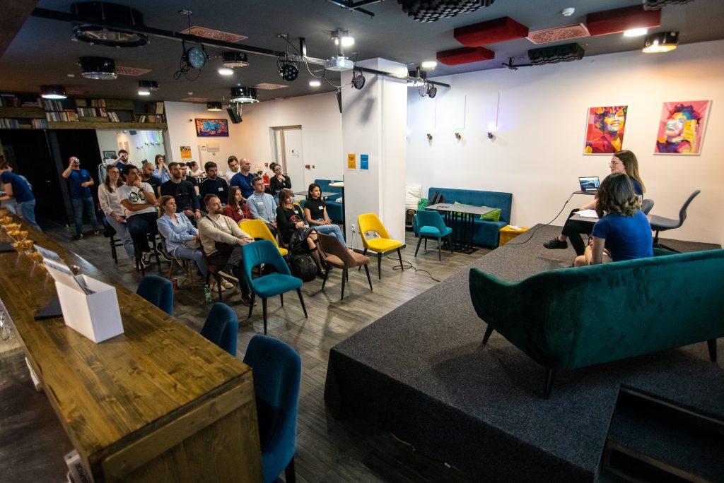 Developers from the Split community listening to the fireside chat at the Spring Tech Event