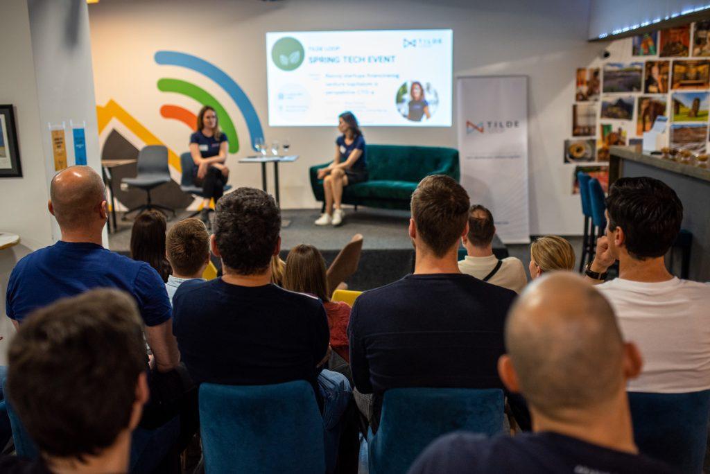 Marija Ziterbart speaking at the Tilde Loop Spring Tech Event fireside chat in Split