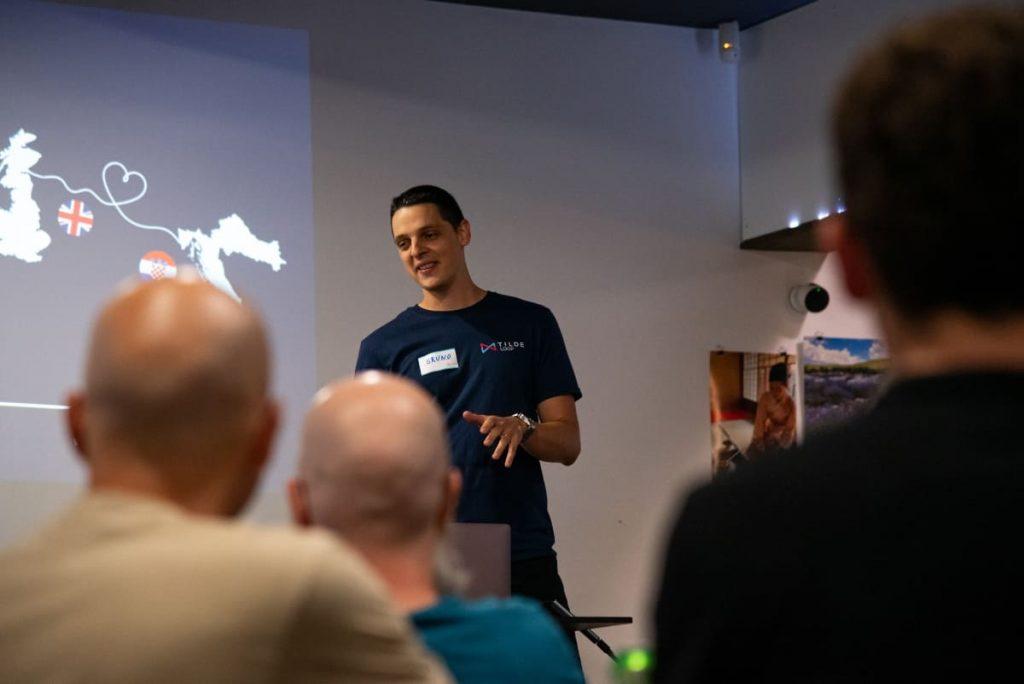 Bruno Ziterbart, founder of Tilde Loop, presenting the company at the Summer Tech Event in Split