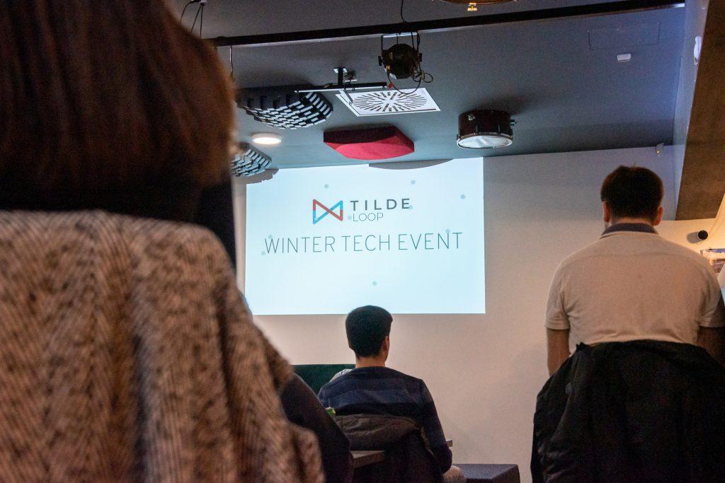 Josip Ante Cindrić delivering the Svelte lecture at the Tilde Loop Winter Tech Event in Split