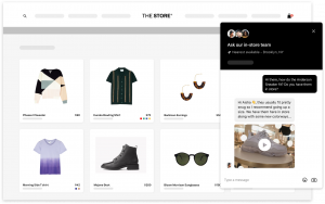 Hero’s virtual shopping experience — a shopper chats by text and video with the in-store team from a retailer’s online storefront