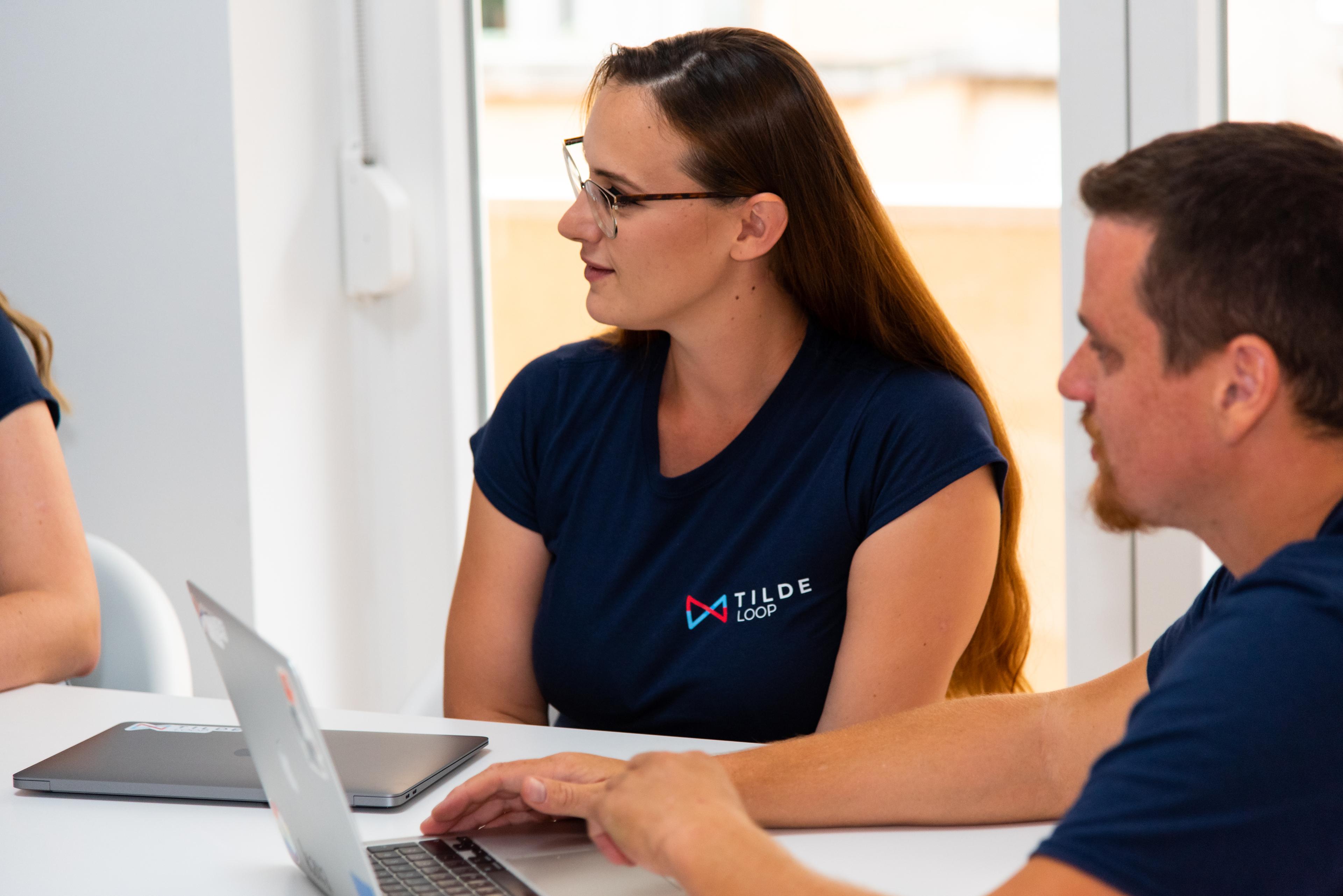 The Tilde Loop team collaborating during a meeting at the Split office